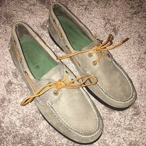 LIKE NEW Green Timberland Boat Shoes Men’s Size 10